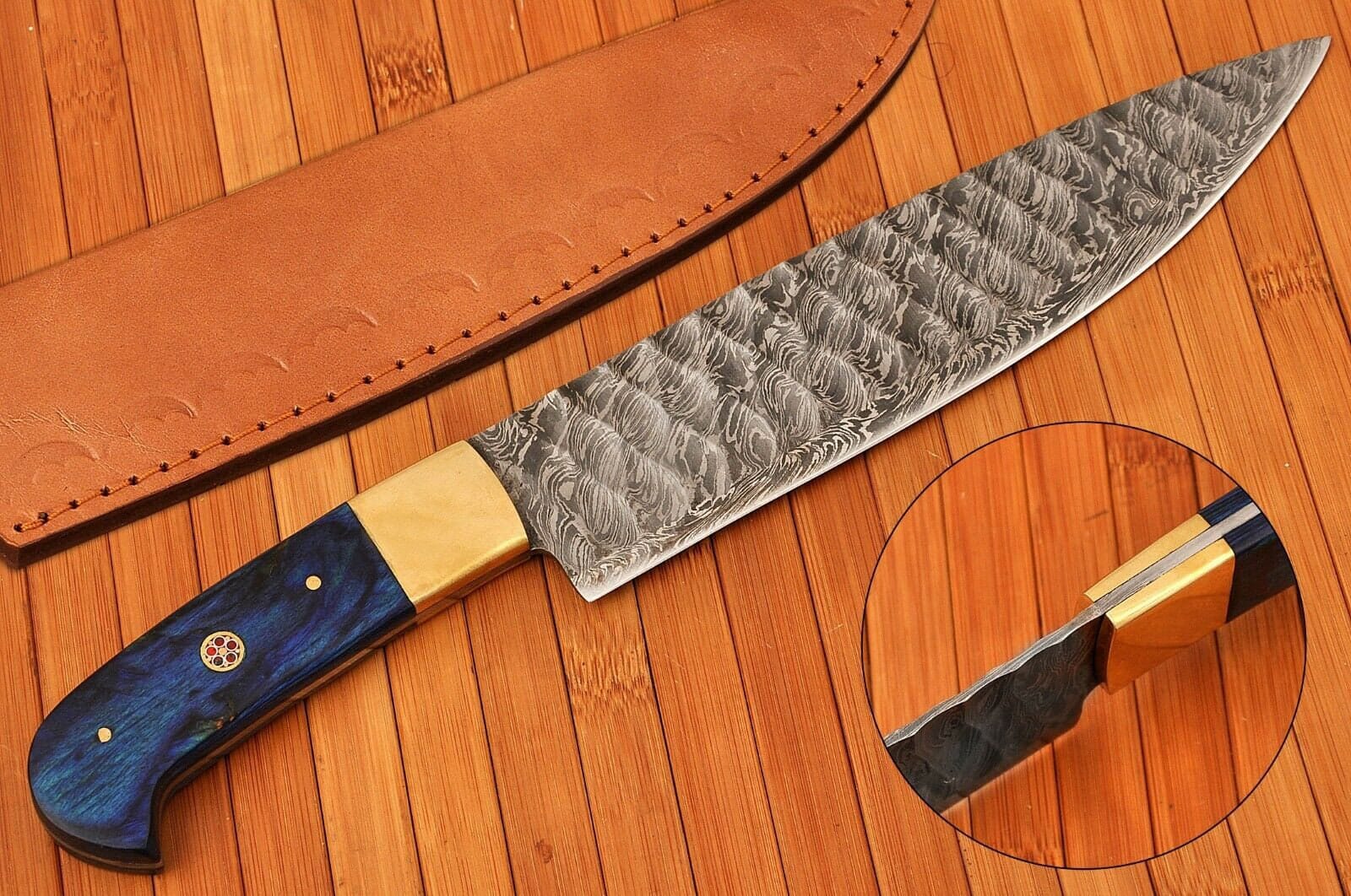 Chef Knife Hand Damascus Steel Kitchen Knife with Wood Handle